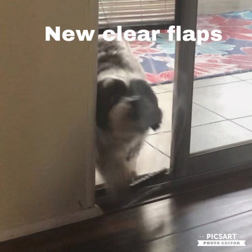 Upgrade to a NEW Clear weighted flap for the small 6" and medium 8" Pop Up Pet Door